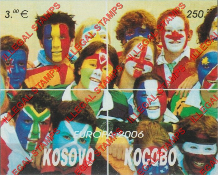 Kosovo 2006 EUROPA Friendship of Nations Counterfeit Illegal Stamp Souvenir Sheet of 1