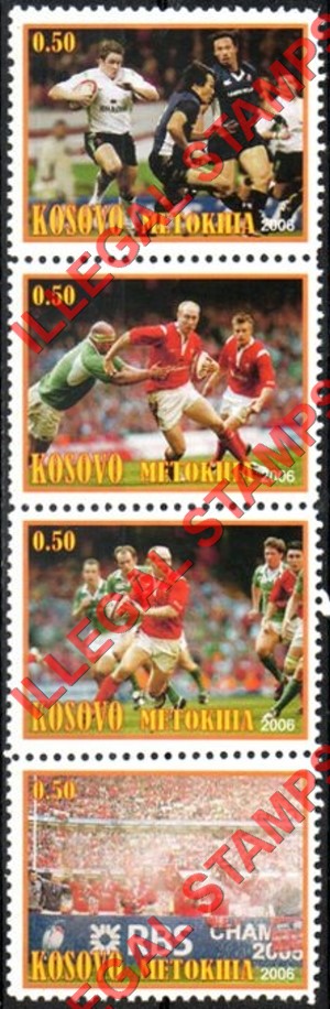 Kosovo 2006 Rugby Counterfeit Illegal Stamp Set