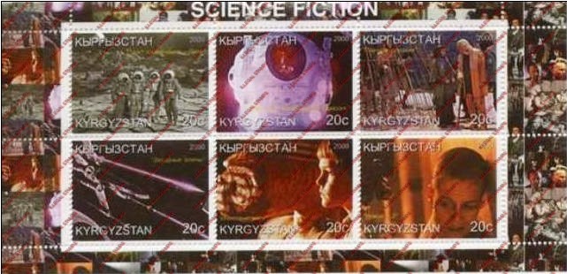 Kyrgyzstan 2000 Cinema Science Fiction Illegal Stamp Sheetlet of Six