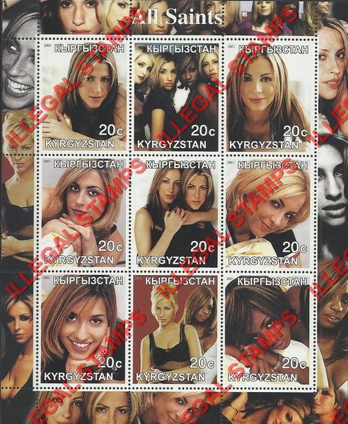Kyrgyzstan 2001 All Saints Illegal Stamp Sheetlet of Nine
