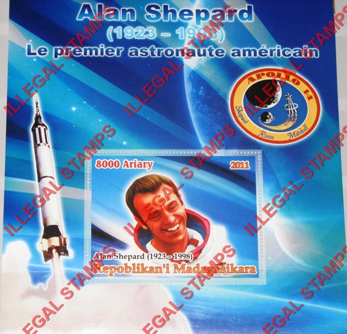 Madagascar 2011 Apollo 14 Illegal Stamp Souvenir Sheet of One