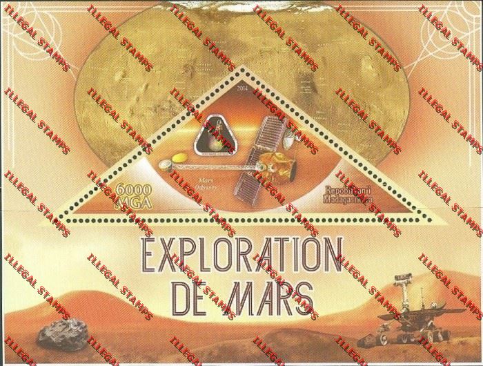 Madagascar 2014 Exploration of Mars Illegal Stamp Souvenir Sheet