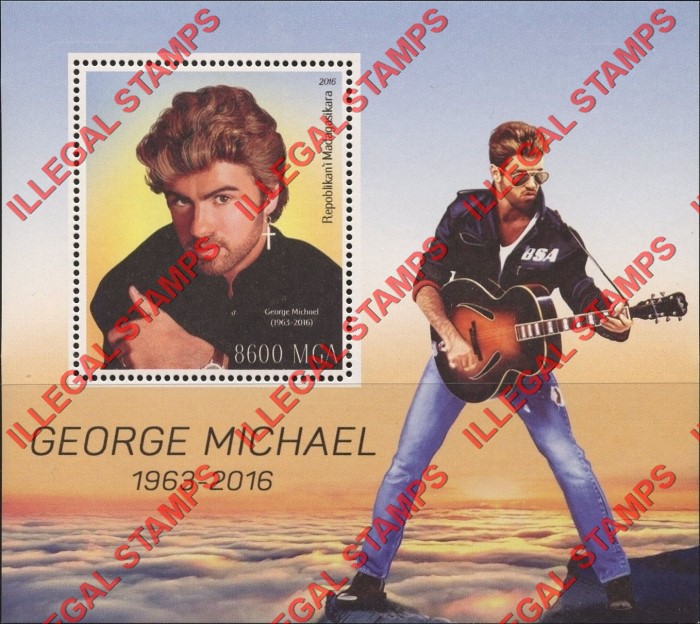 Madagascar 2016 George Michael Illegal Stamp Souvenir Sheet of 1
