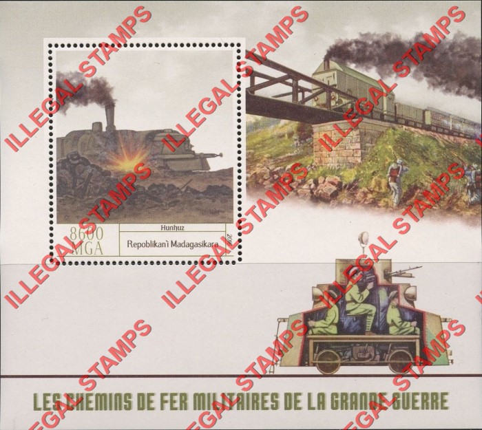 Madagascar 2016 Military Trains Illegal Stamp Souvenir Sheet of 1