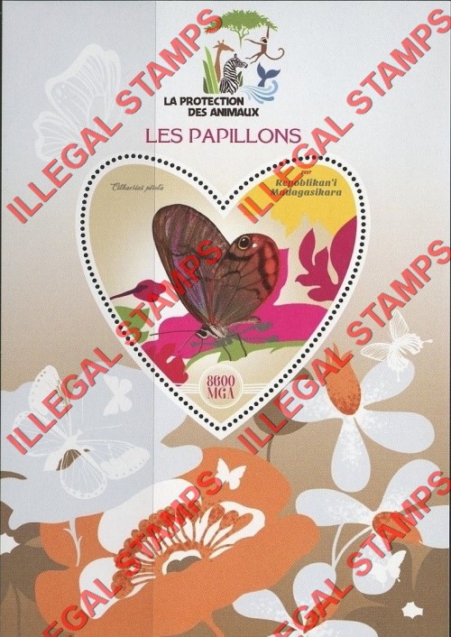 Madagascar 2017 Butterflies Illegal Stamp Souvenir Sheet of 1