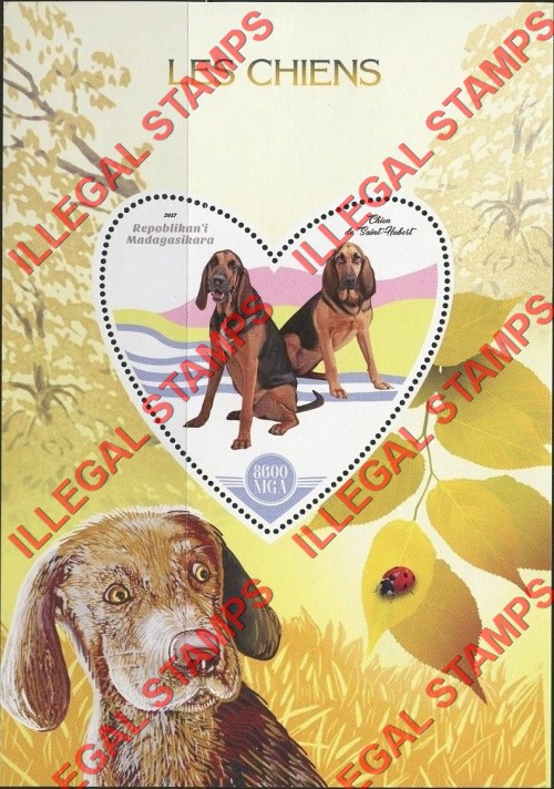 Madagascar 2017 Dogs Illegal Stamp Souvenir Sheet of 1