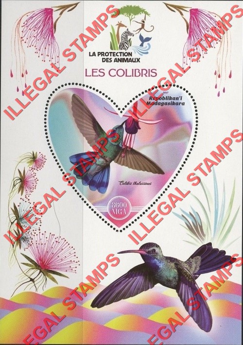 Madagascar 2017 Hummingbirds Illegal Stamp Souvenir Sheet of 1