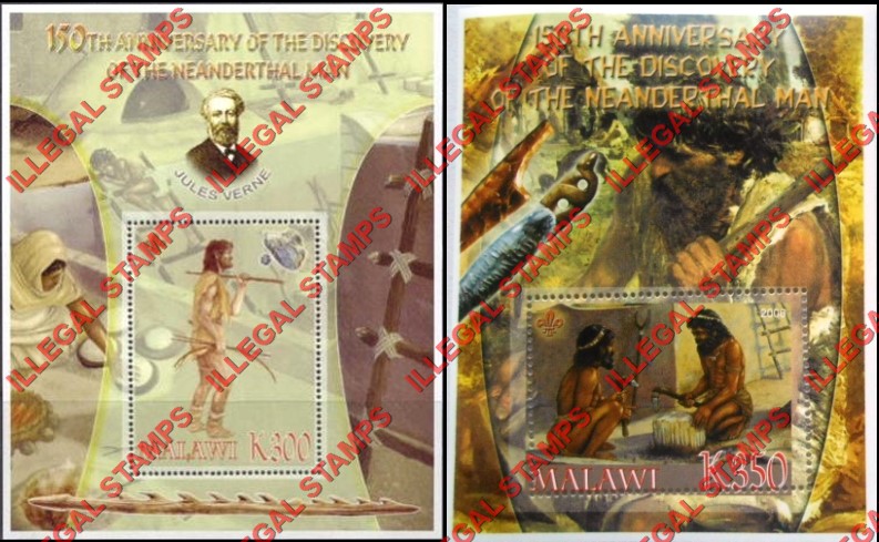 Malawi 2006 Neanderthal Man Illegal Stamp Souvenir Sheets of 1 (Part 2)