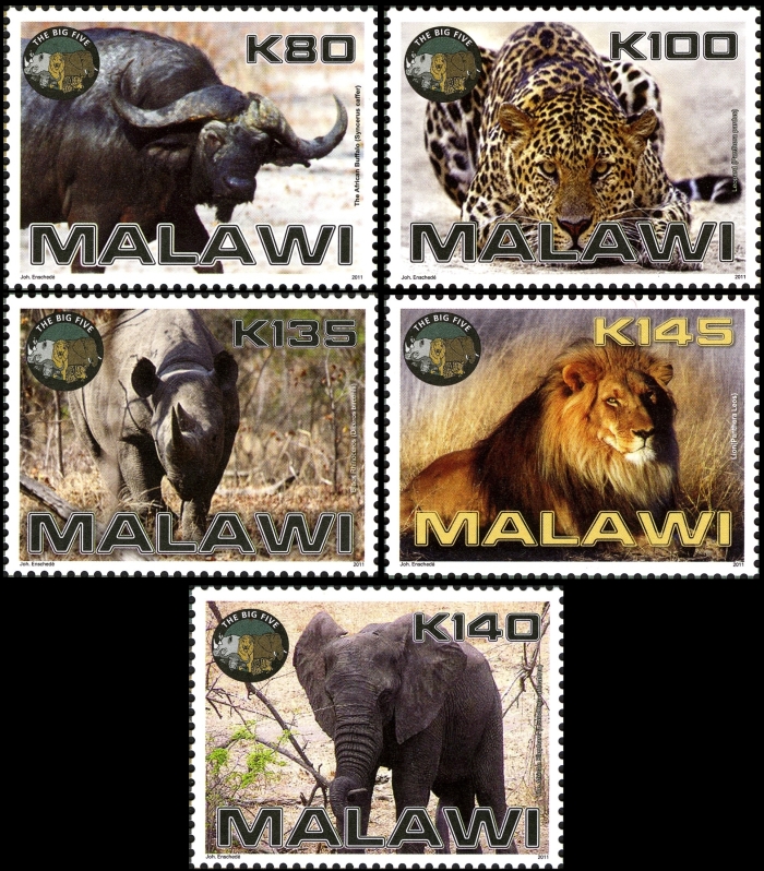 Malawi 2011 Big 5 Large Animals Scott 760-764