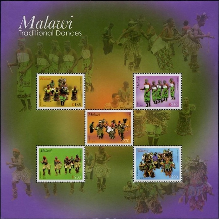 Malawi 2013 Traditional Dances Souvenir Sheet Scott 784a