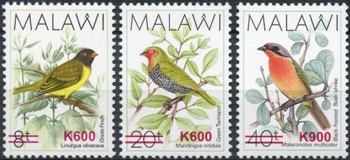 Malawi 2018 Surcharged in Red (1988) Birds