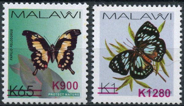 Malawi 2018 Surcharged in Red (2002) Butterflies