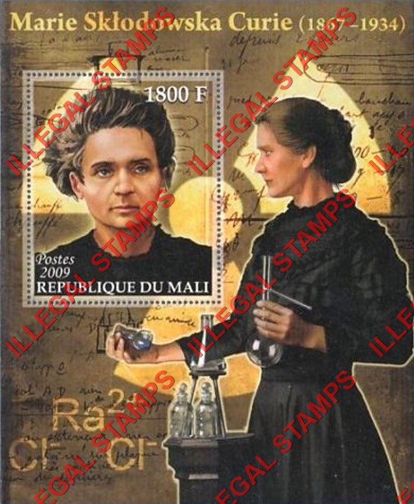Mali 2009 Marie Curie Illegal Stamp Souvenir Sheet of 1