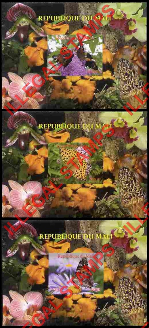 Mali 2010 Butterflies and Orchids Illegal Stamp Souvenir Sheets of 1 (Part 1)
