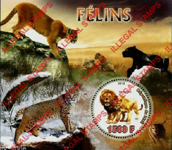 Mali 2012 Big Cats Illegal Stamp Souvenir Sheet of 1