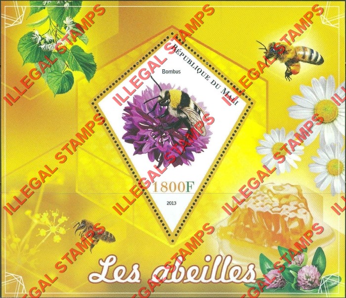 Mali 2013 Bees Illegal Stamp Souvenir Sheet of 1