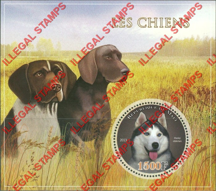 Mali 2013 Dogs Illegal Stamp Souvenir Sheet of 1