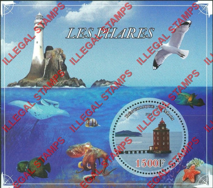 Mali 2013 Lighthouses Illegal Stamp Souvenir Sheet of 1