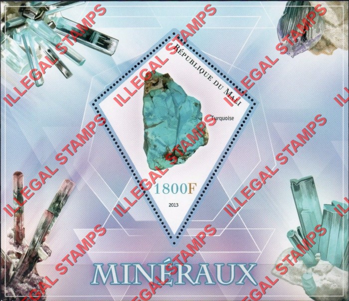 Mali 2013 Minerals Illegal Stamp Souvenir Sheet of 1