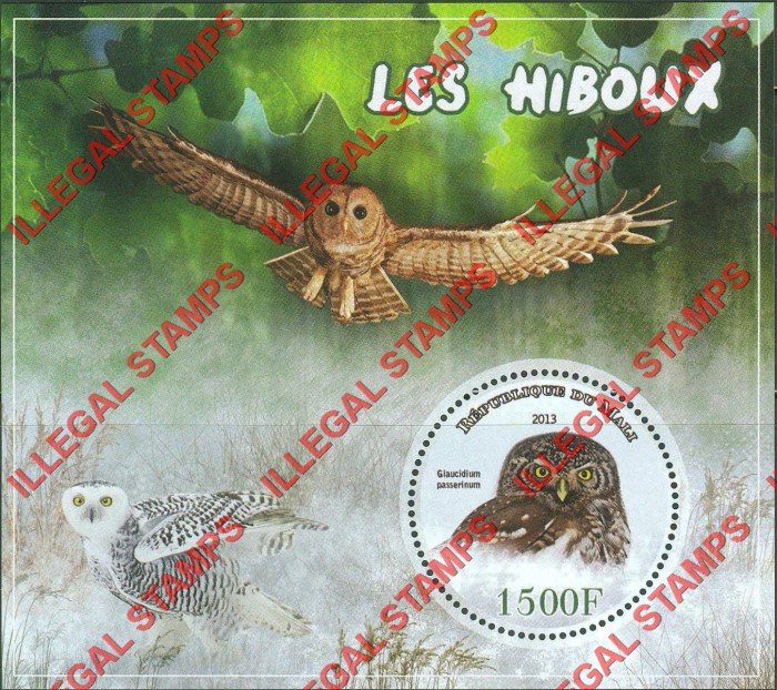 Mali 2013 Owls Illegal Stamp Souvenir Sheet of 1