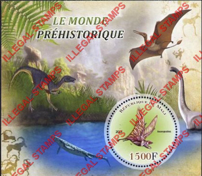 Mali 2013 Prehistoric World Illegal Stamp Souvenir Sheet of 1