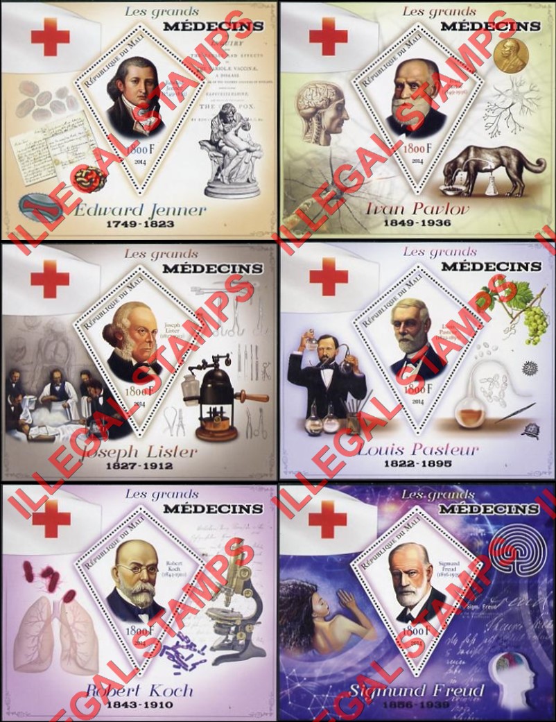 Mali 2014 Physicians and Medicine Illegal Stamp Souvenir Sheets of 1