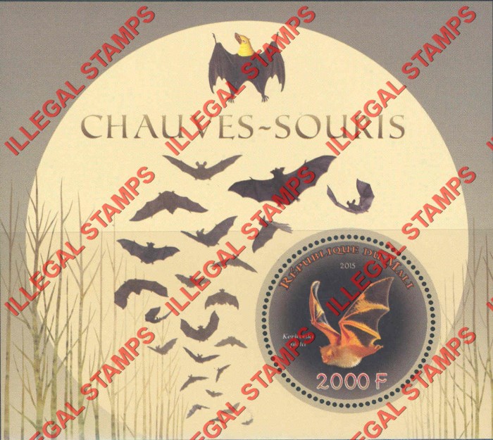 Mali 2015 Bats Illegal Stamp Souvenir Sheet of 1