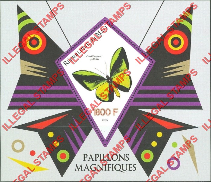 Mali 2015 Butterflies Illegal Stamp Souvenir Sheet of 1