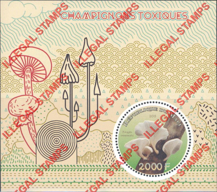 Mali 2015 Mushrooms Toxic Illegal Stamp Souvenir Sheet of 1