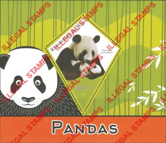 Mali 2015 Pandas Illegal Stamp Souvenir Sheet of 1