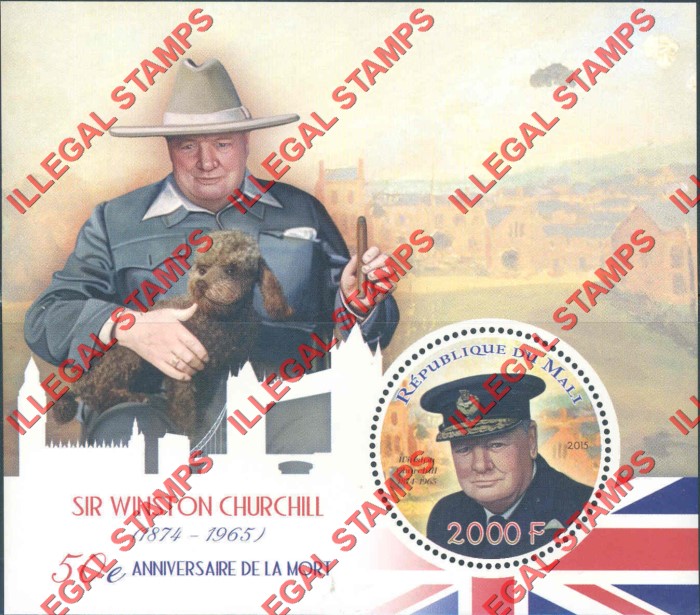 Mali 2015 Winston Churchill Illegal Stamp Souvenir Sheet of 1