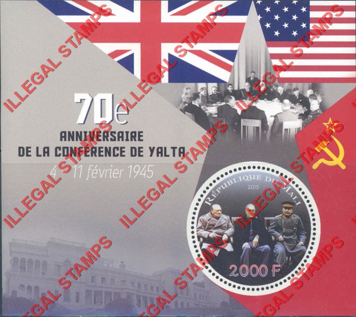 Mali 2015 Yalta Conference Illegal Stamp Souvenir Sheet of 1