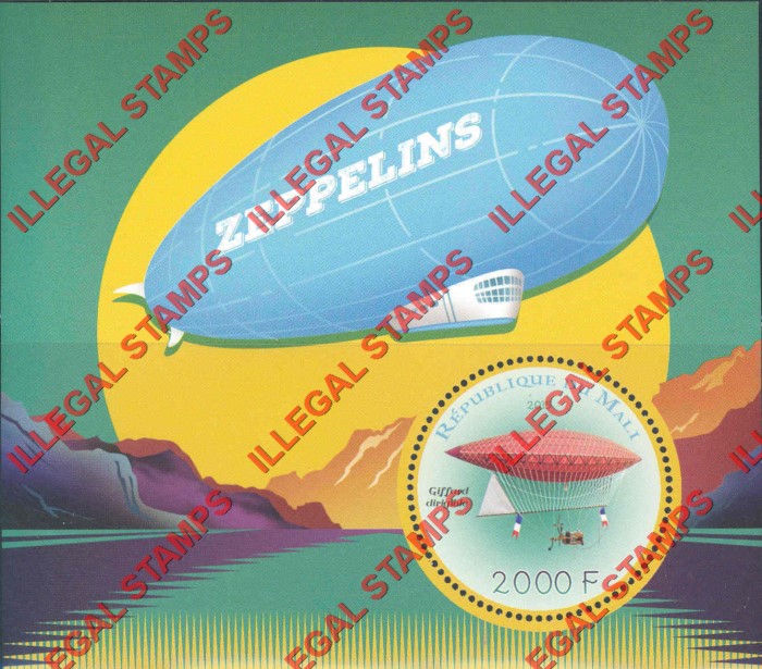 Mali 2015 Zeppelins Illegal Stamp Souvenir Sheet of 1