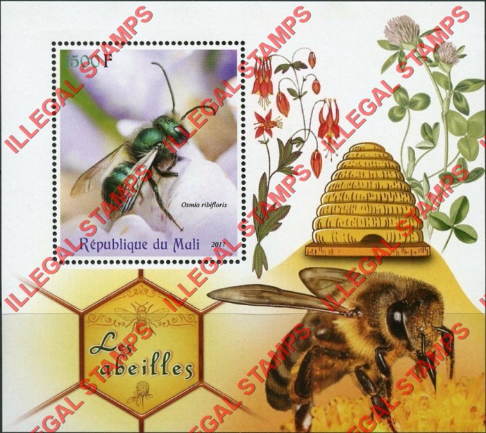 Mali 2017 Bees Illegal Stamp Souvenir Sheet of 1