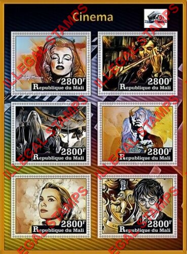 Mali 2017 Cinema Illegal Stamp Souvenir Sheet of 6