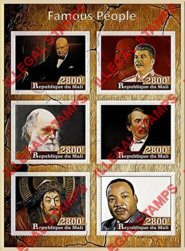 Mali 2017 Famous People Illegal Stamp Souvenir Sheet of 6