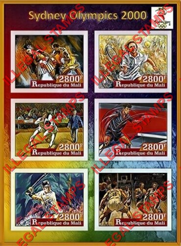 Mali 2017 Olympics in Sydney 2000 Illegal Stamp Souvenir Sheet of 6