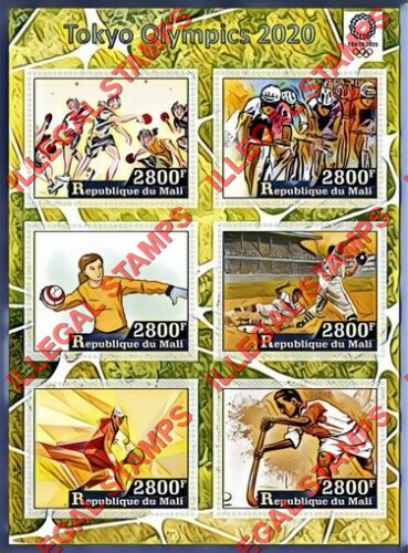 Mali 2017 Olympics in Tokyo 2020 Illegal Stamp Souvenir Sheet of 6