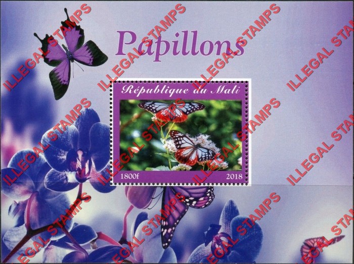 Mali 2018 Butterflies Illegal Stamp Souvenir Sheet of 1