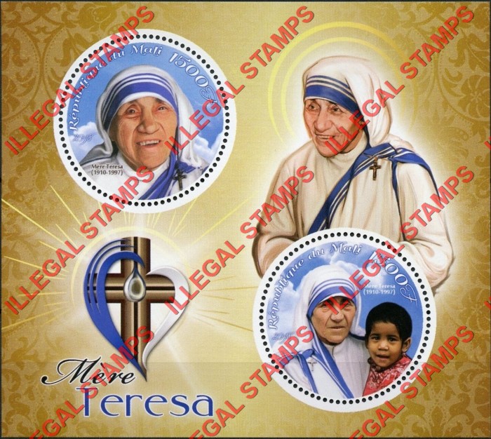 Mali 2018 Mother Teresa Illegal Stamp Souvenir Sheet of 2