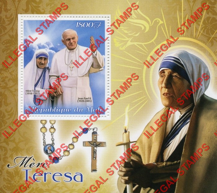 Mali 2018 Mother Teresa Illegal Stamp Souvenir Sheet of 1