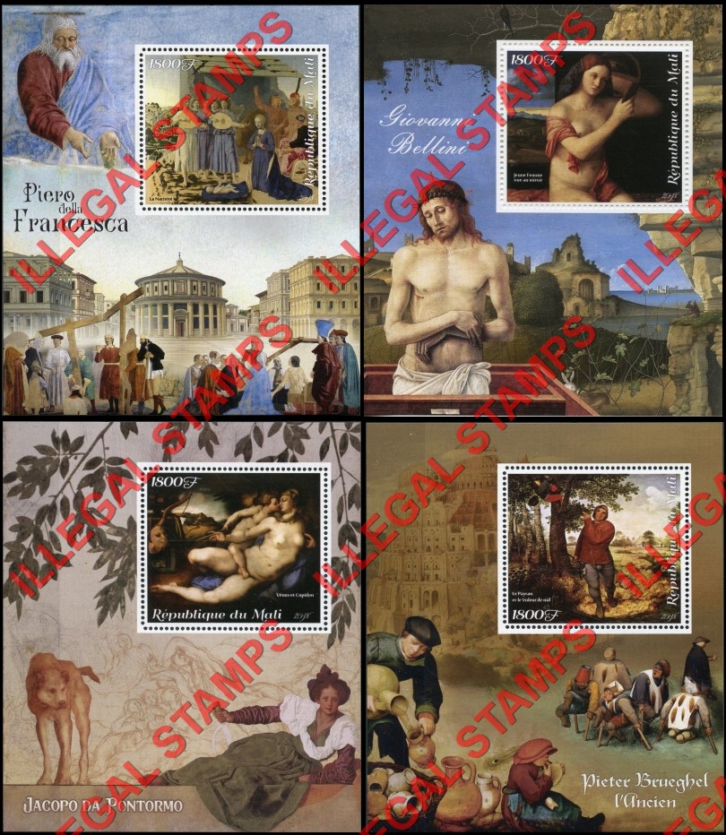 Mali 2018 Paintings Illegal Stamp Souvenir Sheets of 1 (Part 3)