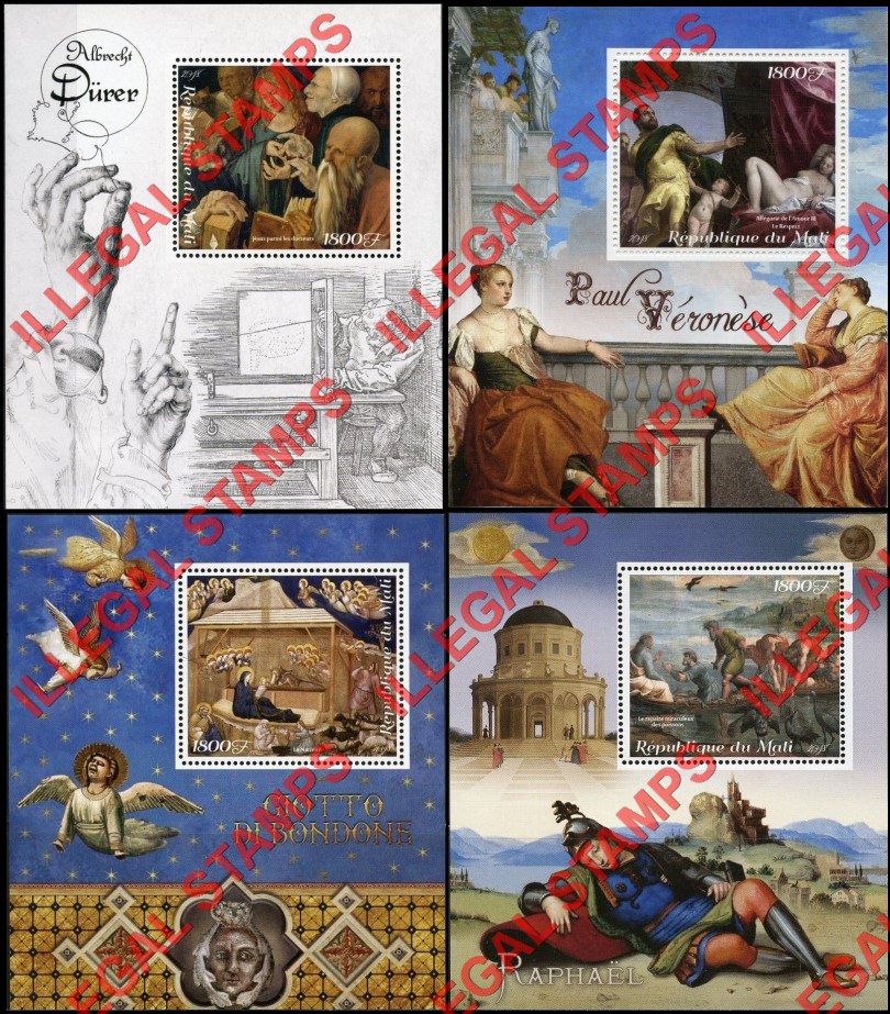 Mali 2018 Paintings Illegal Stamp Souvenir Sheets of 1 (Part 4)