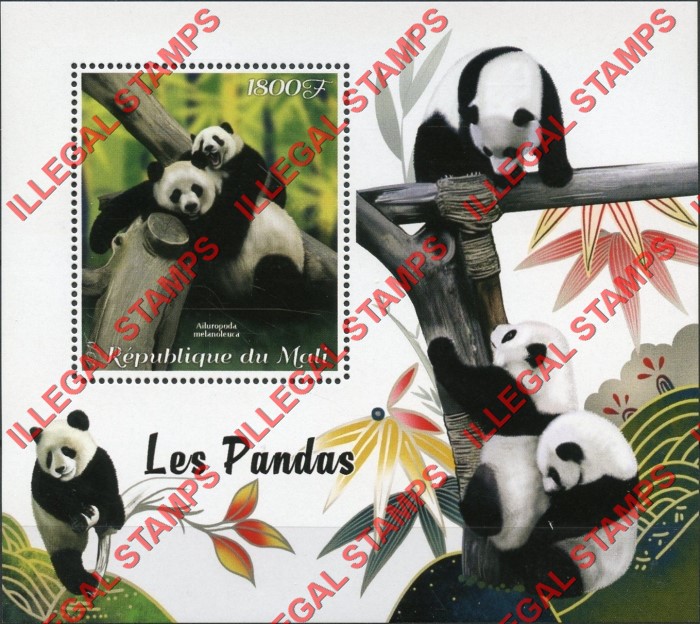 Mali 2018 Pandas Illegal Stamp Souvenir Sheet of 1