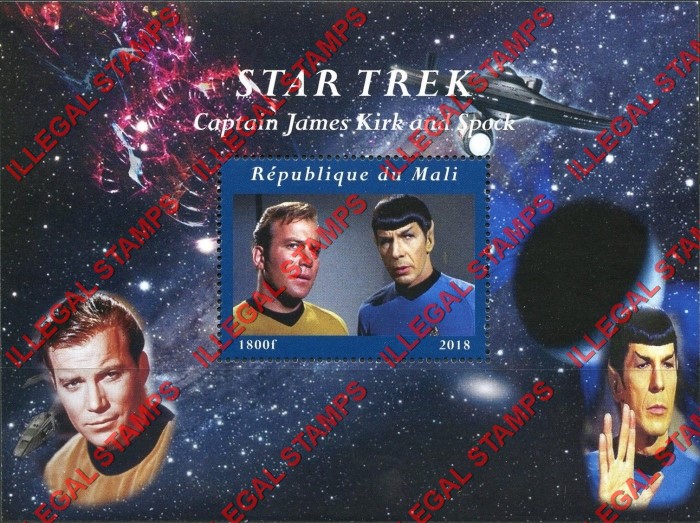 Mali 2018 Star Trek Illegal Stamp Souvenir Sheet of 1