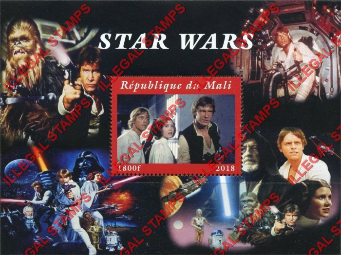 Mali 2018 Star Wars Illegal Stamp Souvenir Sheet of 1