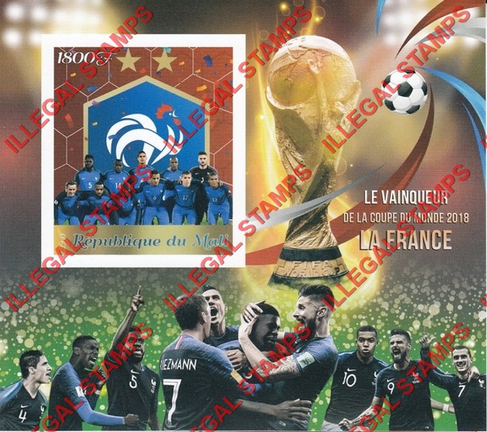 Mali 2018 World Cup Soccer Illegal Stamp Souvenir Sheet of 1