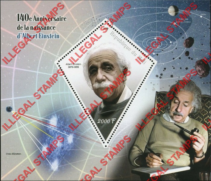 Mali 2019 Albert Einstein Illegal Stamp Souvenir Sheet of 1