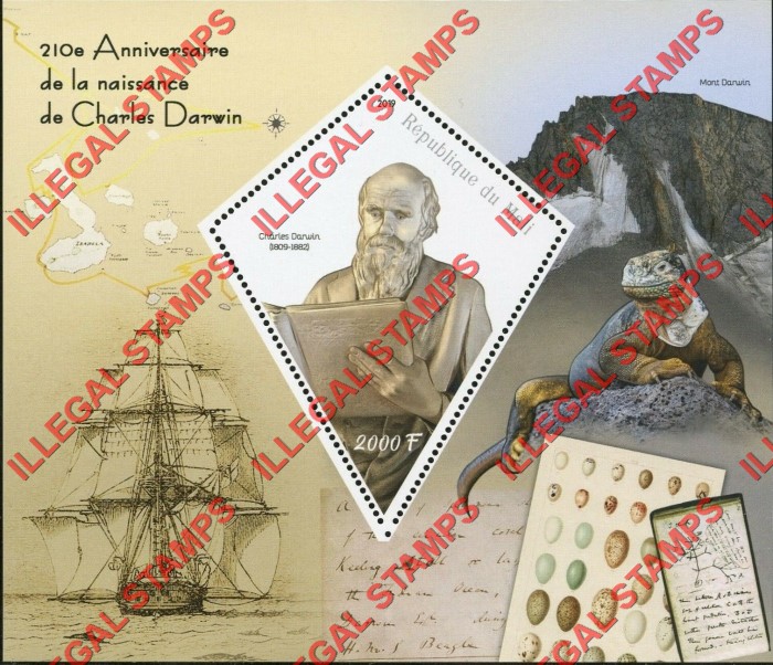 Mali 2019 Charles Darwin Illegal Stamp Souvenir Sheet of 1