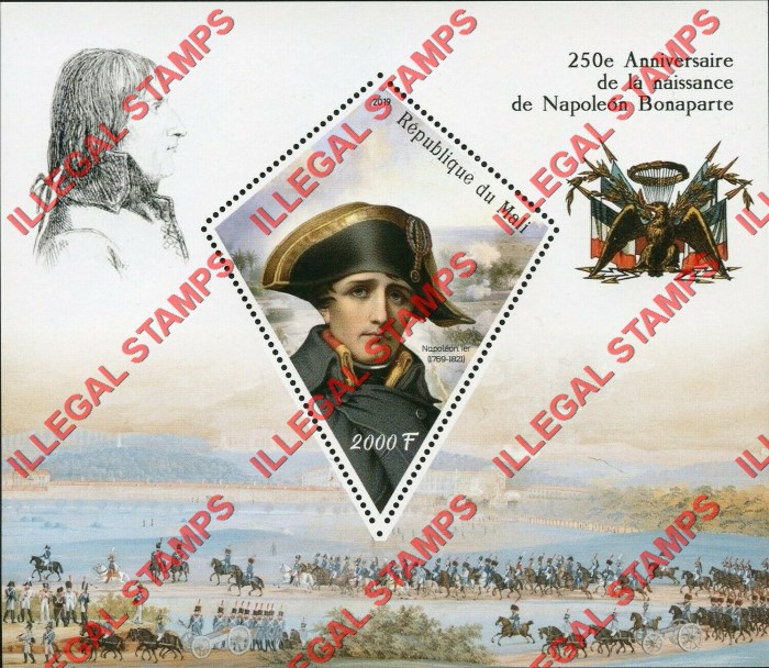 Mali 2019 Napoleon Bonaparte Illegal Stamp Souvenir Sheet of 1
